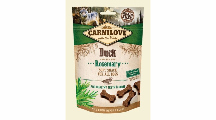 Carnilove Dog Semi Moist Snack Duck enriched with Rosemary 200g pamlsky pro psy