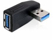 Delock - USB adaptér - USB typ A (M) do USB typ A (F) - USB 3.0 - konektor 90° - černá