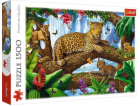 Puzzle 1500 dílků Kočka Panther odpočívá mezi stromy džungle