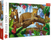 Puzzle 1500 dílků Kočka Panther odpočívá mezi stromy džungle