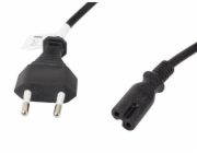 LANBERG CEE 7/16 na IEC 320 C7 EURO (RADIO) POWER CORD 3M VDE černý  