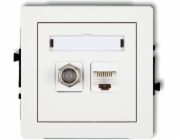 Karlík Jedna anténní zásuvka SAT + zásuvka pro jeden počítač 1xRJ45 bílá (DGFK)