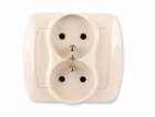 Kontakt-Simon Dvojitá zásuvka CHORD Z/U béžová