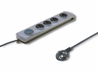 Qoltec Swift prodlužovací kabel, 4 zásuvky, 1,5 m šedý (5...