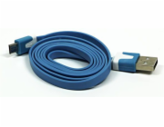 USB kabel Logo USB-A - microUSB 1 m Modrý