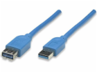 Manhattan USB-A – USB-A kabel USB 2 m modrý (322379)