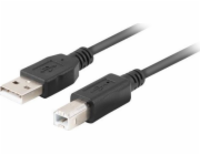 Lanberg CA-USBA-15CU-0030-BK USB-A (M) na USB-B (M), 3m, černý LANBERG USB-A (M) na USB-B (M) 2.0 kabel 3m, černý