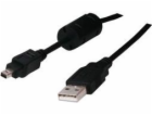 Logo kabelu USB USB-A – miniUSB 1,8 m černý (31178)