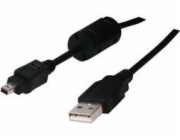 Logo kabelu USB USB-A – miniUSB 1,8 m černý (31178)