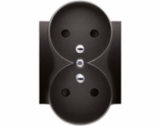 Kontakt-Simon Dvojitý kryt zásuvky s žaluziemi antracit (DGZ2MZNP/48)