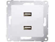 SIMON 54 MODULE SILVER MAT CHARGER 2X USB AND MICRO-USB 5V DC 230V 2.1A