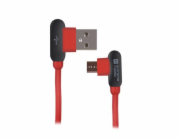 NATEC NKA-1199 Extreme Media cable microUSB to USB (M), 1m, Angled Left/Right, Red
