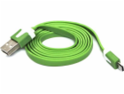 Neutrální USB-A - microUSB USB kabel 1 m Zelený