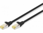 Digitus CAT 6A S-FTP patch cable, Cu, LSZH AWG 26/7, length 0.25 m, color black