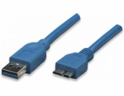 TECHLY 305243 SuperSpeed USB 3.0 cable A male to micro-B male 1 m blue