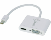 Lindy DisplayPort Mini AV adaptér – HDMI – D-Sub (VGA) bílý (41070)
