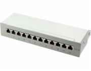 LOGILINK NP0019 LOGILINK- Patch Panel Desktop Cat.6A STP 12-portový, šedý