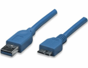Techly USB-A - micro-B USB kabel 2 m Modrý (ICOC-MUSB3-A-020)