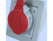 Elektromet Zásuvka šikmá s rámem 5P 16A 400V červená IP GSP 16/5 IP-44 (921850)