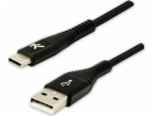 Kabel USB Logo USB-A - USB-C 1 m Černý