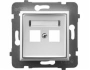 Ospel Aria Double Keystone Socket Housing Simple White GPK-2U/P/00