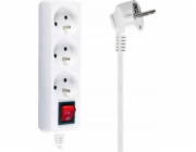 Libox napájecí lišta 3 zásuvky 5 m bílá (LB0081-5)