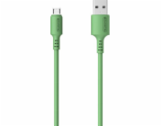 USB CABLE MICRO 3A SOMOSTEL GREEN 3100mAh QUICK CHARGER 1.2M POWERLINE SMS-BP06 MACARON - 10000+ BENDING STRENGTH
