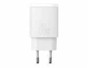 Baseus kompaktní rychlonabíjecí adaptér USB-A + Type-C 20W EU, bílá