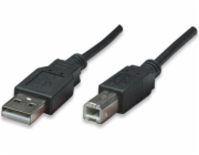 Manhattan USB-A USB kabel – 0,5 m černý (374507)