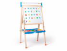 Tabule Woody "ABC" s písmeny, s rolí papíru a kelímky