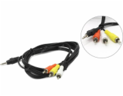 GEMBIRD CCA-4P2R-2M audio cable JACK 3.5mm 4-pin M/3x RCA CINCH M 2M black