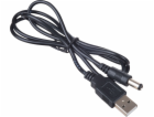 Akyga kabel USB - DC 5.5 x 2.5 mm/ABS/černá