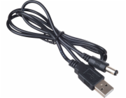 Akyga kabel USB - DC 5.5 x 2.5 mm/ABS/černá