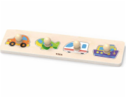 Dřevěné puzzle s úchyty pro nejmenší Viga Transport