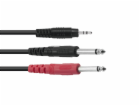 Kabel 3,5 Jack / 2x Jack ECO, délka 3m, černý