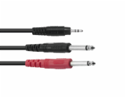 Kabel 3,5 Jack / 2x Jack ECO, délka 3m, černý