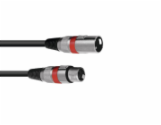Kabel MC-10R, zástrčka - zásuvka, XLR, symetrický, červený, 1m