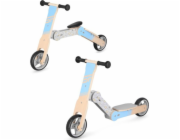 Spokey WOO-RIDE MULTI Dřevěné dětské odrážedlo a koloběžka v jednom, modré