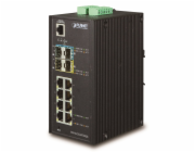 Planet IGS-5225-8T2S2X průmyslový switch, 8x1Gb, 2x1Gb SFP, 2x10Gb SFP+, dual 12-48VDC, -40~75°C, IP30