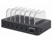Manhattan USB nabíjecí stanice, 6-Port USB Charging Station, USB-A, černá