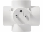 Rozbočovací zásuvka 4× kulatá, bílá