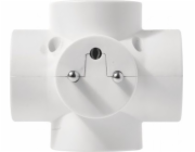 Rozbočovací zásuvka 4× kulatá, bílá