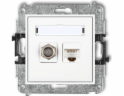 Karlik MINI anténní zásuvka typu F (SAT) + počítačové zásuvky 1xRJ45, kat. 5e, bílá MGFK