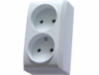 Ospel BIS Socket s dvojitým namontovaným IP20 White (GN-2...