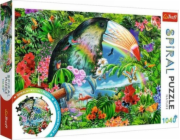 Spirálové puzzle tropických zvířat