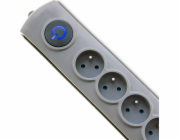 Napájecí lišta Qoltec Swift přepěťová ochrana 8 zásuvek 1,8 m šedá (50167)