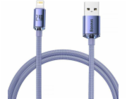 Baseus CAJY000005 Crystal Shine Series Datový Kabel USB - Lightning 20W 1,2m Purple