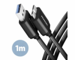 AXAGON BUMM3-AM10AB, SPEED kabel Micro-B USB <-> USB-A, 1m, USB 3.2 Gen 1, 3A, ALU, tpe, černý