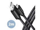 AXAGON BUMM-AM20AB, HQ kabel Micro USB <-> USB-A, 2m, USB...