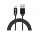 Tellur Data cable, USB to Micro USB, Nylon Braided, 1m black